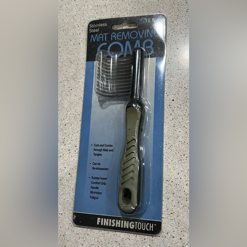 Stainless Steel 🆕 Dog De-matting Comb with 12 blades can be re-sharpened